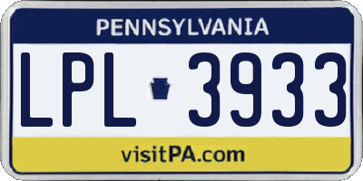 PA license plate LPL3933