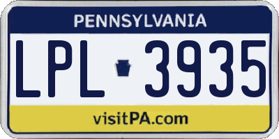 PA license plate LPL3935