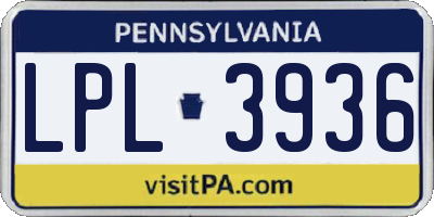 PA license plate LPL3936