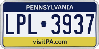 PA license plate LPL3937