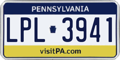 PA license plate LPL3941