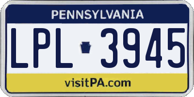 PA license plate LPL3945