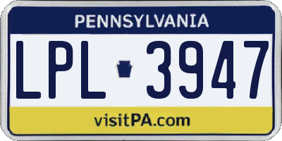 PA license plate LPL3947