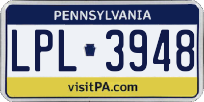 PA license plate LPL3948