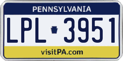 PA license plate LPL3951