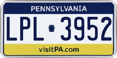PA license plate LPL3952