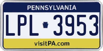 PA license plate LPL3953