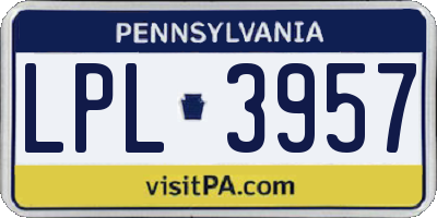 PA license plate LPL3957