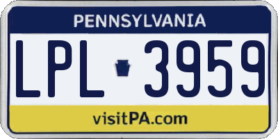 PA license plate LPL3959