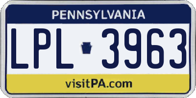 PA license plate LPL3963