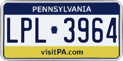 PA license plate LPL3964