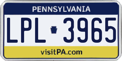 PA license plate LPL3965