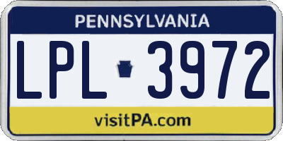 PA license plate LPL3972