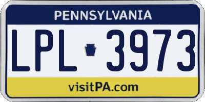 PA license plate LPL3973