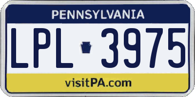 PA license plate LPL3975