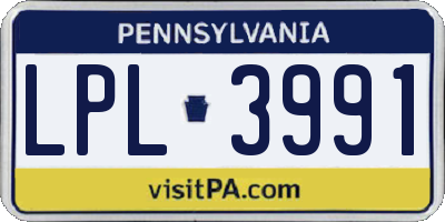 PA license plate LPL3991