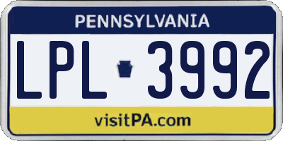 PA license plate LPL3992
