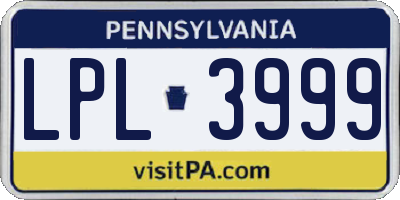 PA license plate LPL3999