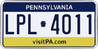 PA license plate LPL4011