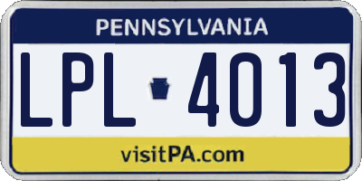 PA license plate LPL4013