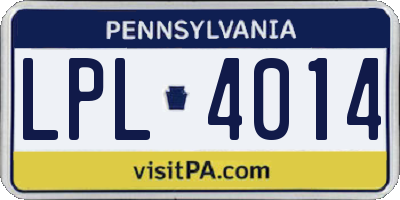 PA license plate LPL4014
