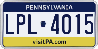 PA license plate LPL4015