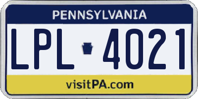PA license plate LPL4021