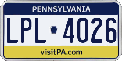 PA license plate LPL4026
