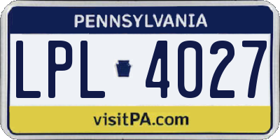 PA license plate LPL4027