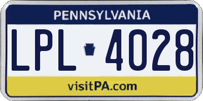 PA license plate LPL4028