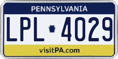PA license plate LPL4029