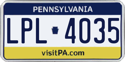PA license plate LPL4035