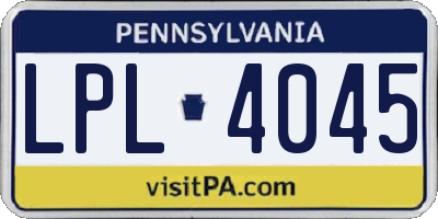 PA license plate LPL4045