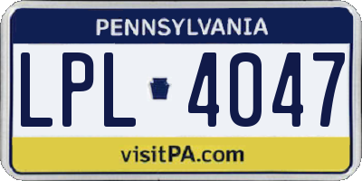 PA license plate LPL4047
