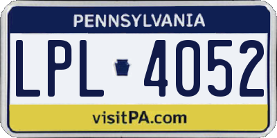 PA license plate LPL4052