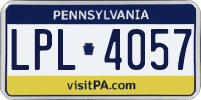 PA license plate LPL4057