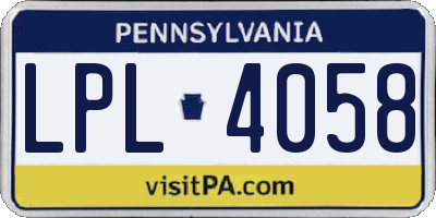PA license plate LPL4058