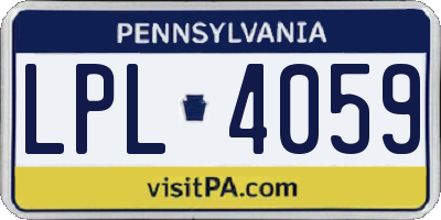 PA license plate LPL4059
