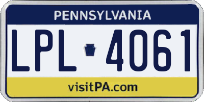 PA license plate LPL4061