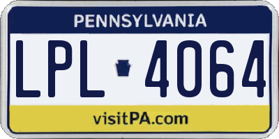 PA license plate LPL4064