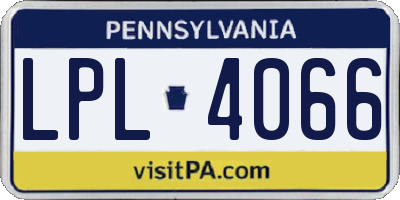 PA license plate LPL4066