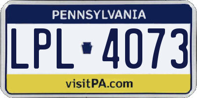 PA license plate LPL4073