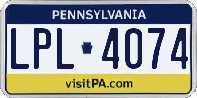 PA license plate LPL4074