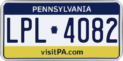 PA license plate LPL4082
