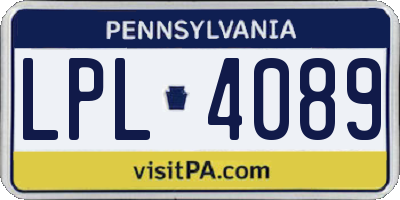 PA license plate LPL4089