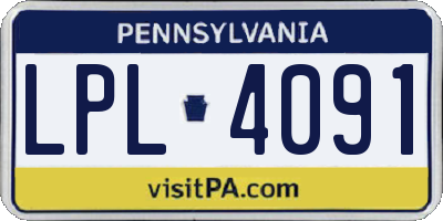 PA license plate LPL4091