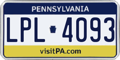 PA license plate LPL4093