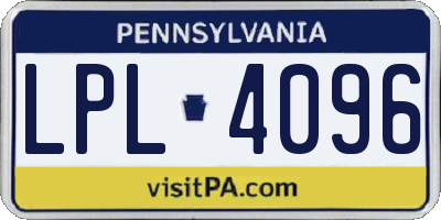 PA license plate LPL4096
