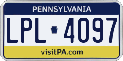 PA license plate LPL4097