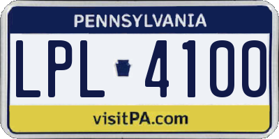 PA license plate LPL4100
